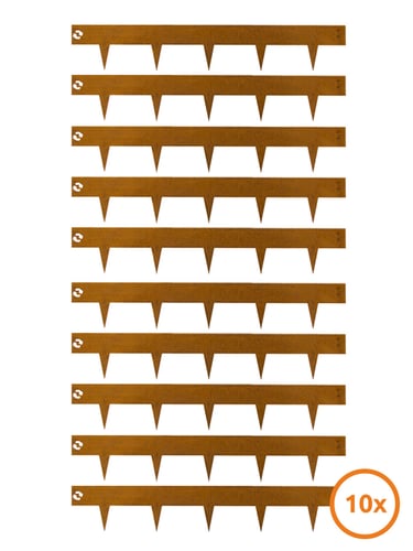 Rasenkante Multi-Edge METAL Cortenstahl 100x17,5cm, Set 10 Stück