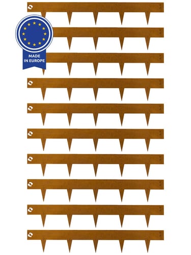 Rasenkante Multi-Edge METAL Cortenstahl 100x17,5cm, Set 10 Stück