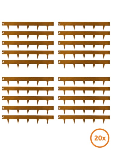 Rasenkante Multi-Edge METAL Cortenstahl, 100x17,5cm, 20 Stück pro Set