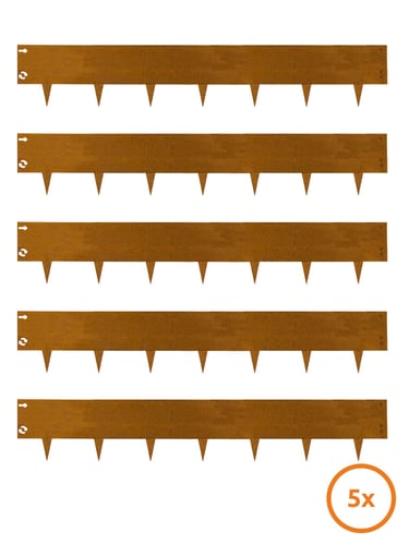 Rasenkante Multi-Edge METAL Cortenstahl 150x27,5cm, Set 5 Stück