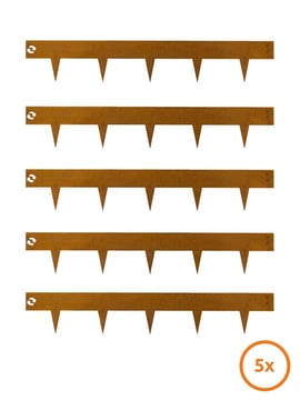 Rasenkante Multi-Edge METAL Cortenstahl 100x17,5cm, Set 5 Stück