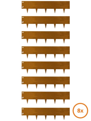 Rasenkante Multi-Edge METAL Cortenstahl 100x27,5cm, Set 8 Stück