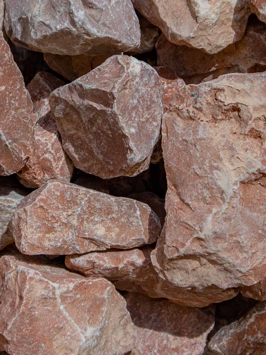 Marmor Rot Bruchsteine 40 - 80mm (4 - 8cm)