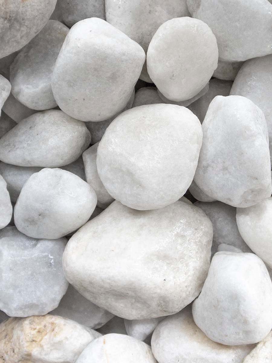 Carrara Kies Gabionensteine 40 - 80mm (4 - 8cm) (naß)