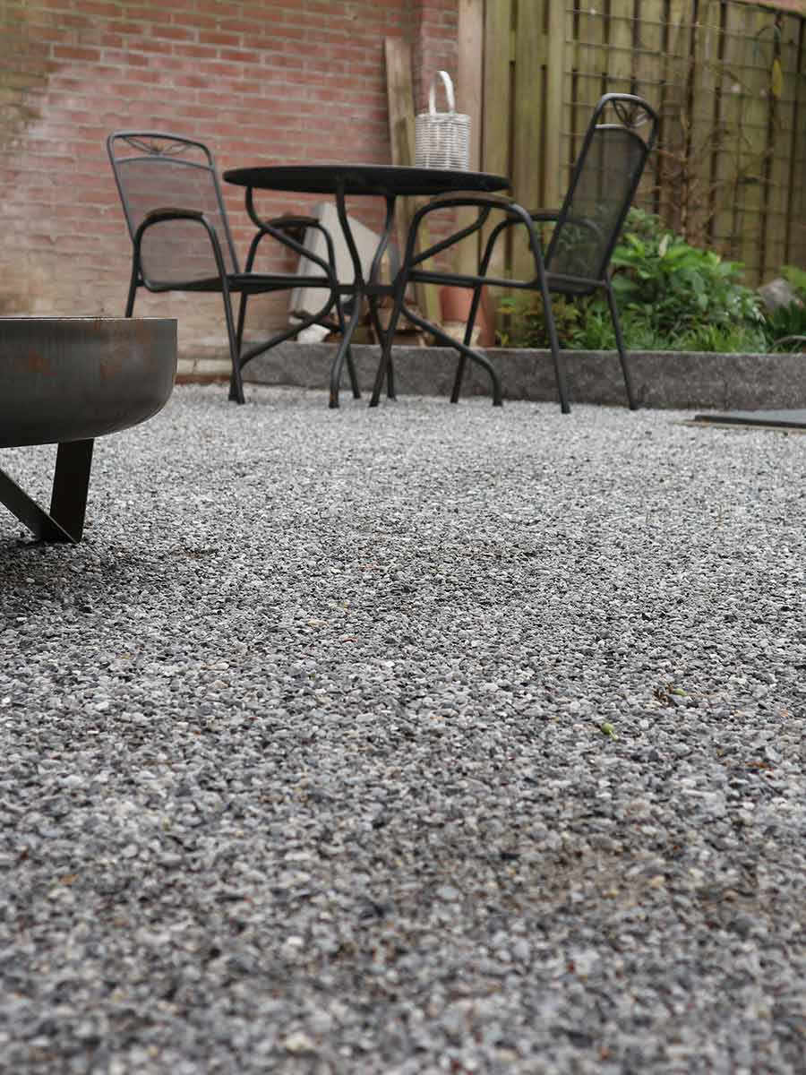 Dolomit Splitt Silver-Grey verlegt