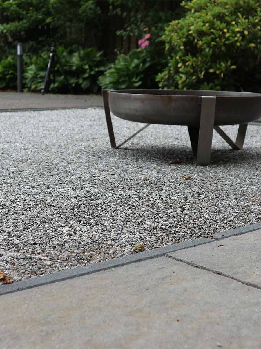 Dolomit Splitt Silver-Grey verlegt