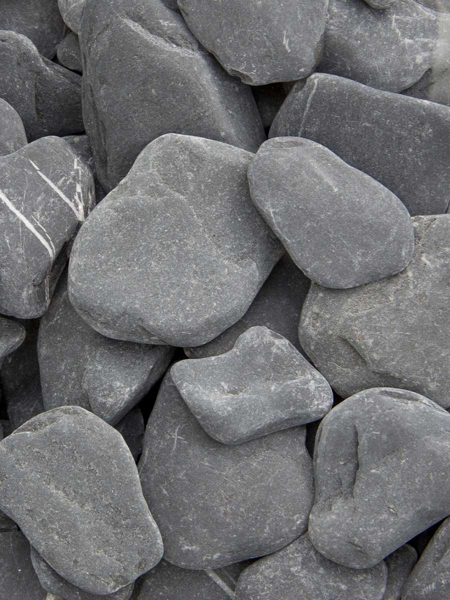 Flat Pebbles Schwarz 30 - 60mm