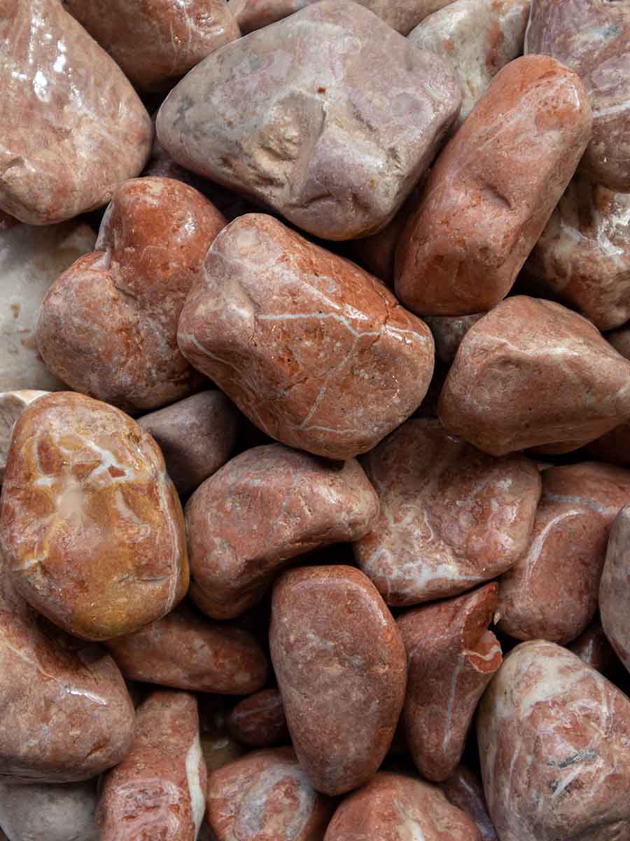 Marmor Rot Kies Gabionensteine 40 - 80mm (4 - 8cm) (naß)