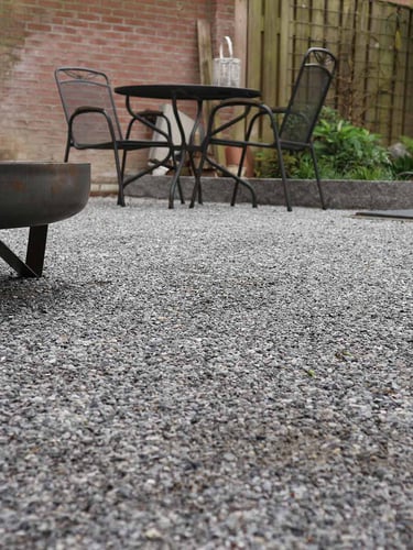 Dolomit Splitt Silver-Grey verlegt