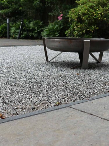 Dolomit Splitt Silver-Grey verlegt