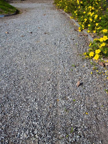 Dolomit Splitt Silver-Grey verlegt 