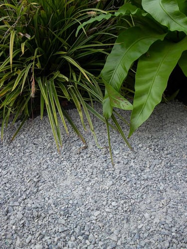 Dolomit Splitt Silver Grey 0 - 5mm verlegt