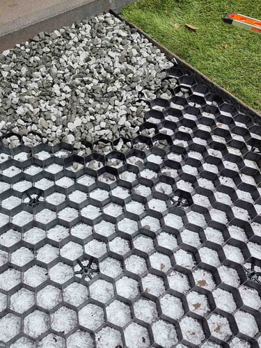 Zwei Paletten Kiesgitter EuroGravel PLUS Schwarz (85,1m2)