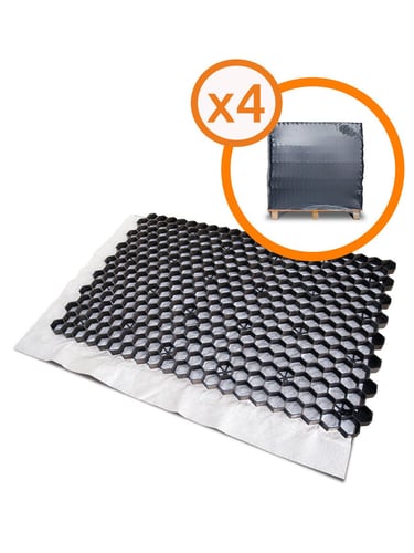 Vier Paletten Kiesgitter EuroGravel PLUS Schwarz (170,2m2)