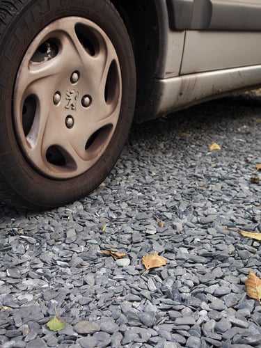 Flat Pebbles Schwarz verlegt