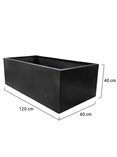 Multi-Edge FLORA Pflanzkübel Schwarz 120x60x40cm