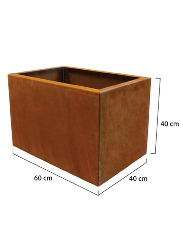 Multi-Edge FLORA Pflanzkübel Cortenstahl 60x40x40cm