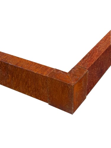 Multi-Edge PROFILE Cortenstahl U-Profil Eckstücke für Bordsteinkanten 15x6x5x12cm verlegt mit U-Profil