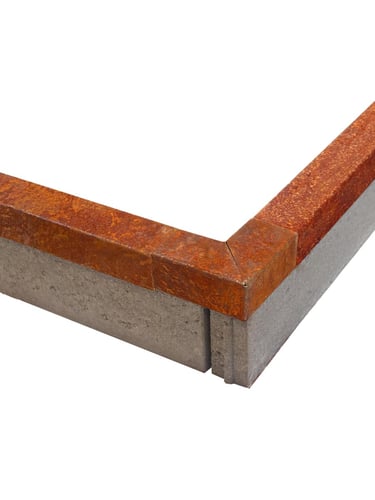 Multi-Edge PROFILE Cortenstahl U-Profil Eckstücke für Bordsteinkanten 5x6x5x12cm verlegt mit U-Profil