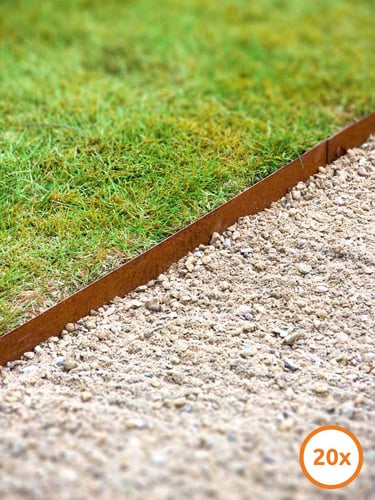 Rasenkante Multi-Edge METAL Cortenstahl, 100x17,5cm, 20 Stück pro Set