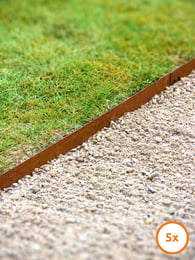 Rasenkante Multi-Edge METAL Cortenstahl, 5 Stück pro Set