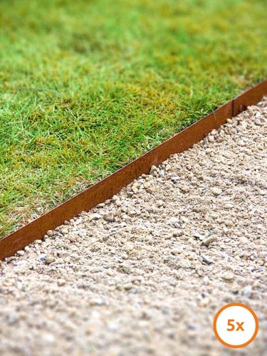Rasenkante Multi-Edge METAL Cortenstahl, 100x17,5cm, 5 Stück pro Set
