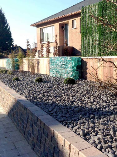 Nero Ebano Kies Gabionensteine 40 - 60 verlegt