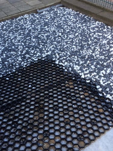 Kiesgitter EuroGravel® PRO Füllung mit Panda Kies